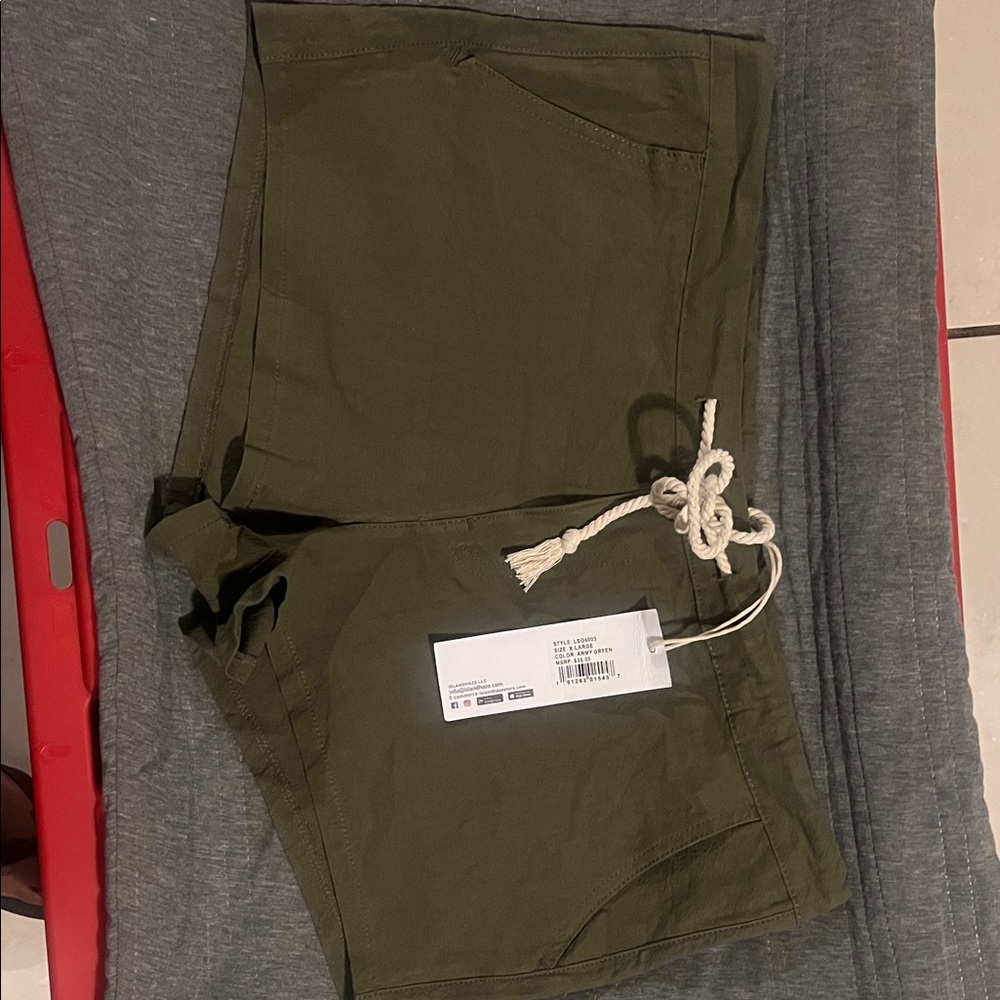 Islandhaze Dark Green Shorts with Drawstring